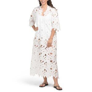 COLOURBROOKE White Lace Over Cover-up Caftan